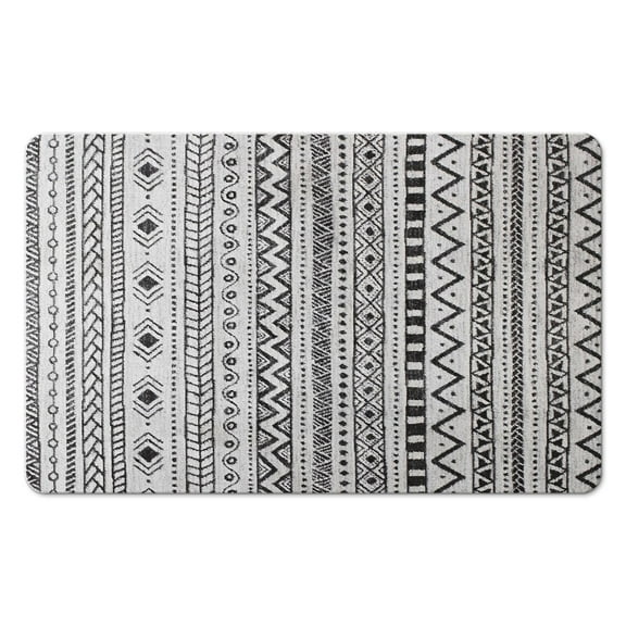 Stylish Boho Bathroom Runner Rug, 20x32 in - Non-Slip Moroccan Geometric Design. Soft, Machine-Washable Long Bath Mat Perfect for Bathtub, Sink, Shower. Bring Home the Farmhouse Charm!