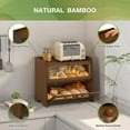 thumbnail image 5 of Double Layer Bread Box for Kitchen Countertop, Large Breadbox Bread Buddy with  Door, Wooden Farmhouse Bread Holder (Brown), 5 of 14