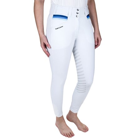 Equine Couture Gradient Full Seat Breech- White w/ Blue Stripes- 24