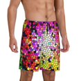 thumbnail image 2 of Sikiie Colorful Tie Dye Stained Glass 3 Mens Pajama Shorts, Lightweight Lounge Pant with Pockets Soft Sleep Pj Shorts for Men3X-Large, 2 of 6