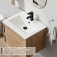 thumbnail image 5 of 24" Wall mounted Bathroom Vanity with Ceramic Top, Wood Tune Floating Cabinet, 5 of 7