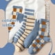 thumbnail image 5 of Medias para niños, estilo coreano, medias de longitud media, medias para estudiantes, calcetines altos de otoño e invierno con cuadros azules, 5 of 6