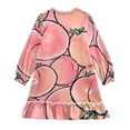 thumbnail image 2 of Casual Dresses Nightgowns Velvet Pleated design One-Piece Nightdress for Indoor Outdoor Daily Pink-peach Pattern 3-10T, 2 of 7