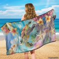 thumbnail image 3 of Kuiaobaty Sea Turtle Print Car Seat Towels for Front Seats Plumeria Starfish Print Towel Bucket Seat Covers with Storage Bag 60 x 33 Inch Absorbent Athletic Towels for Car Seats, 3 of 8