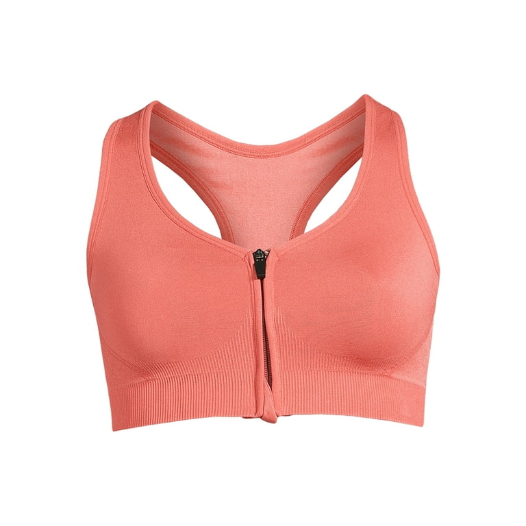 Avia Women's Seamless Zip Front Sports Bra 