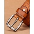 thumbnail image 6 of Catelles Men's Camel Leather Belt, Wear-resistant Alloy Pin Buckle, Gift Box with Puncher&For waist 42 in Width 1.5 in(3.8cm), 6 of 9