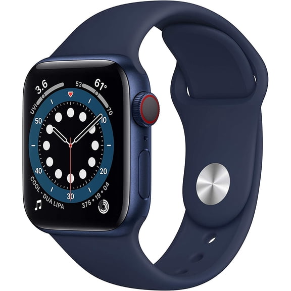 Restored Apple Watch Series 6 40MM Blue Aluminum Case GPS Cellular Deep Navy Sport Band (Refurbished)