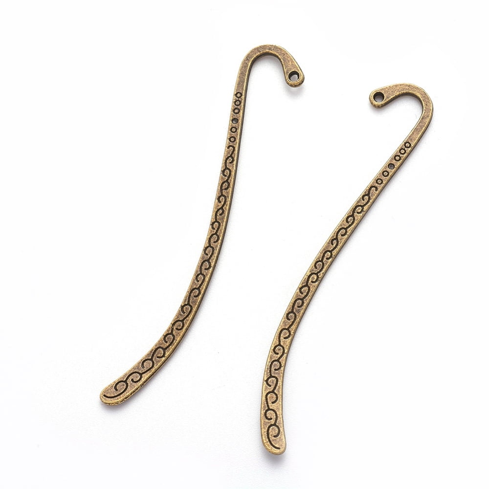 200pcs style Bookmarks Zinc Alloy Antique Bronze Cadmium Free & Lead Free & Nickel Free 84x14x1.5mm Hole: 1.6mm