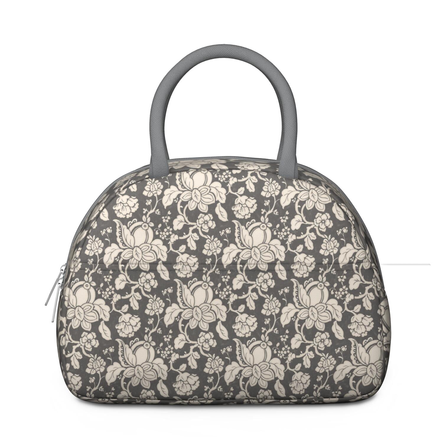 Rustic Floral Lunch Bag – Vintage Bloom Pattern Tote for Women with Insulated and Leakproof Lining, Ideal for Outdoor Meals
