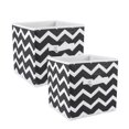thumbnail image 1 of Design Imports CAMZ36735 11 x 11 x 11 Po. Cube de Rangement Carré en Polyester Non Tissé Chevron, Noir - Ensemble de 2, 1 of 2