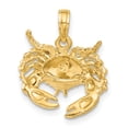 thumbnail image 3 of 14k Yellow Gold Polished Open-Backed Crab Pendant Charm, 3 of 5