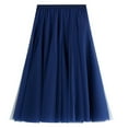 thumbnail image 3 of Jupe Longue en Tulle pour Femme Robe Tutu Évasée Plissée en Chiffon Taille Élastique Jupe Midi, 3 of 6