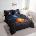 thumbnail image 2 of Catabedysis Camping 7 Pieces Full Size Bedding Sets,Rustic Style Full Size Bed in a Bag For Boys,Multicolor,Black Reversible, 2 of 7