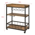 thumbnail image 7 of Haotian FKW56-N,Bar Serving Cart Home Myra Rustic Mobile Kitchen Serving cart,Industrial Vintage Style Wood Metal Serving Trolley, 7 of 7