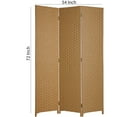 thumbnail image 5 of Wooden Foldable 3 Panel Room Divider with Streamline Design, Light Brown - Saltoro Sherpi, 5 of 5