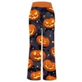 thumbnail image 5 of HXWCHs Women's Halloween Printed Wide Leg Pants High Waist Comfortable Elastic Drawstring Casual Wear for Seasonal Fall Spring XL Black, 5 of 5
