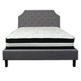 thumbnail image 5 of BizChair Queen Size Arched Tufted Upholstered Platform Bed in Light Gray Fabric with Pocket Spring Mattress, 5 of 6