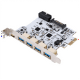 thumbnail image 1 of USB 3.0 PCI-E Type C Expansion Card PCI Express PCI-E to USB 3.0 Controller 5 Port + 1 Port USB 3.1 PCIE Card Adapter, 1 of 6