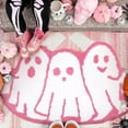 thumbnail image 6 of Pink Halloween Bath Mat Ghost Tufted Rug Goth Spooky Bathroom Mat Non-Slip Floor Bathmat for Indoor Kitchen Bedroom Plush Rug Soft Absorbent Bath Tub Carpet Halloween Supplies, 6 of 6