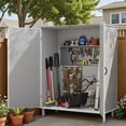 thumbnail image 2 of Patiowell 5' x 3' Plastic Outdoor Storage Shed with Lockable Door, for Patio Furniture,Pool Accessories and Tools, White, 2 of 8