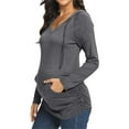 thumbnail image 4 of Diufon Women's Maternity Hoodie Shirt Casual Long Sleeve V neck Sweatshirt with Pockets Fall Winter Ruched Top, 4 of 6
