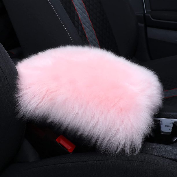 RV Funda para reposabrazos central de piel, funda para reposabrazos central de coche, cojín suave para consola, funda mullida para caja de asiento, funda peluda para reposabrazos de coche para la mayo