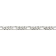 thumbnail image 2 of Sterling Silver 4.75mm Pave Flat Figaro Chain (30 X 4.75) Made In Italy qff120-30, 2 of 5