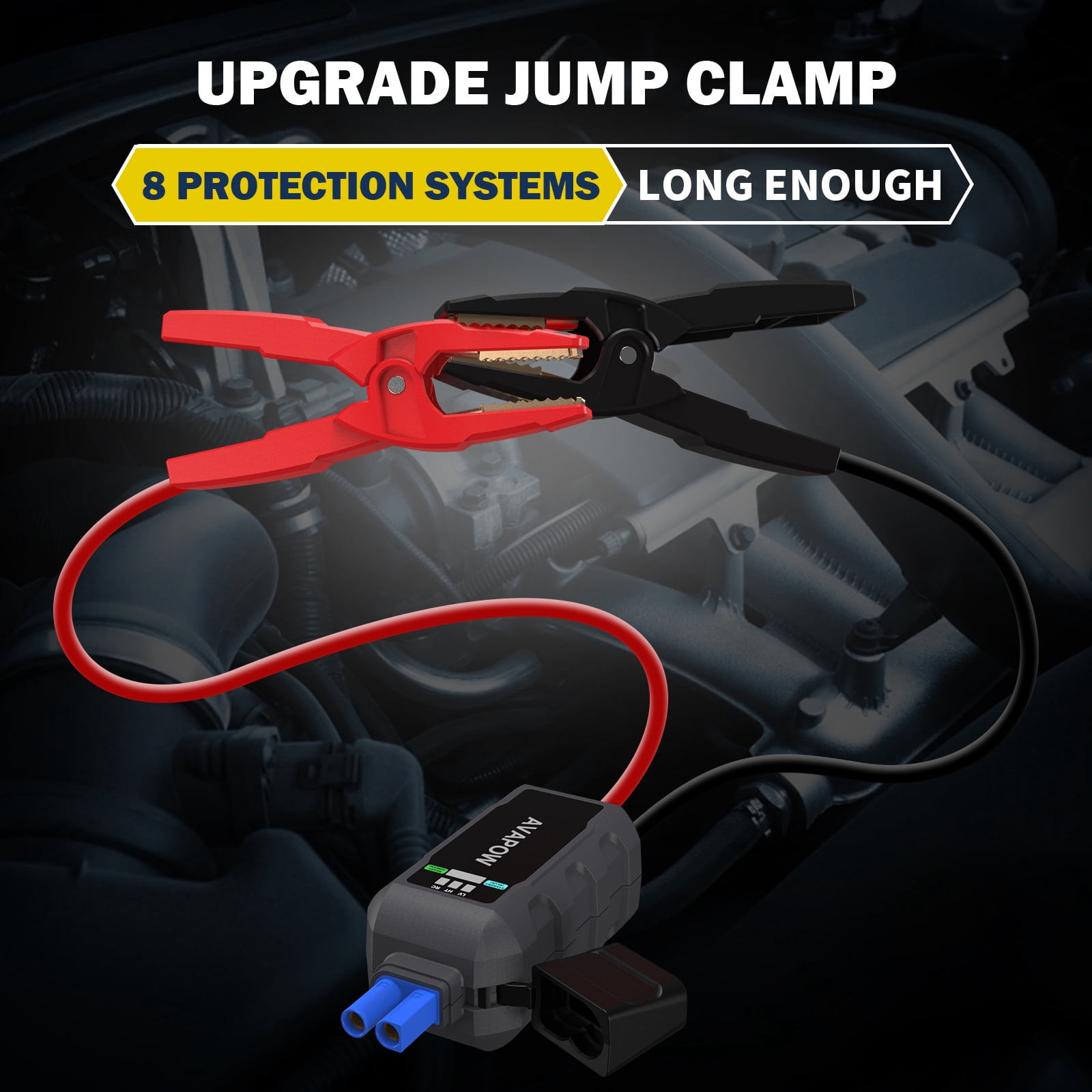 AVAPOW 6000A Car Battery Jump Starter(for All Gas or up to 12L Diesel) Powerful Car Jump Starter with Dual USB Quick Charge and DC Output,12V Jump Pack with Built-in LED Bright Light
