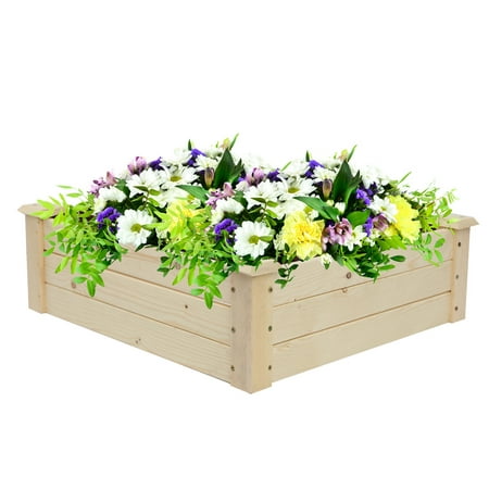 Promotion Clearance!Outdoor Wooden Raised Garden Bed Planter for Vegetables, Grass,...
