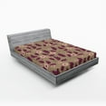 thumbnail image 2 of Ambesonne Floral Design Fitted Sheet, Retro Flowers Petals, Full Size, Plum Pale Olive Green, 2 of 5