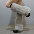 thumbnail image 4 of Women's Fuzzy Plush Leg Warmers Fashionable Warm Thermal Boot Toppers Covers for Winter Outfits and Costume Parties, 4 of 9