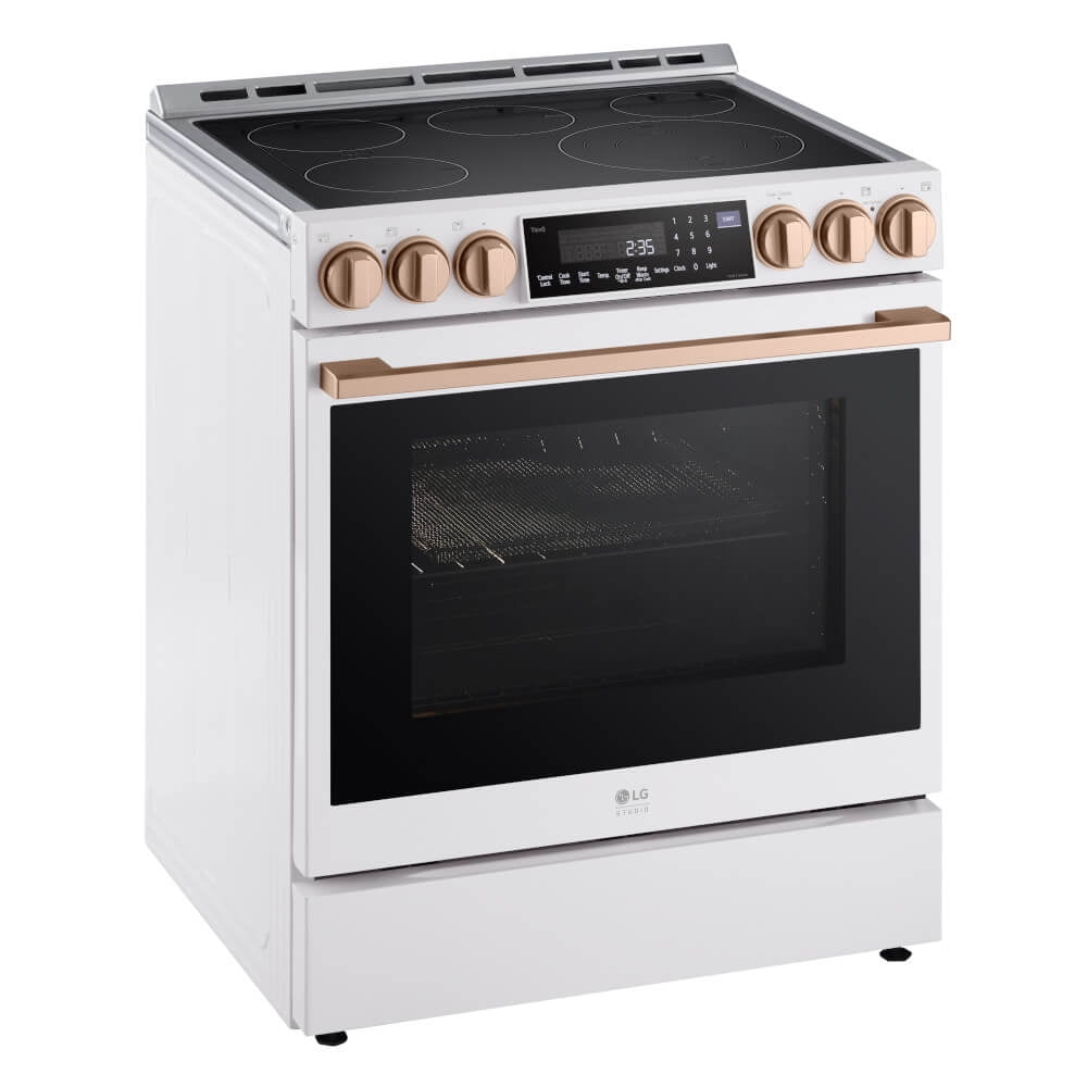 LG Studio LSES6338N 30 inch 6.3 Cu. Ft. Essence White Slide-In Electric Range