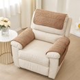 thumbnail image 5 of XUELC 3 Pieces Chenille Plush with Pockets Soft Fuzzy Non Slip 2 Armchair Slipcovers and 1 Headrest Protector for Recliner Leather Sofa Couch Coffee, 5 of 10