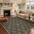 thumbnail image 5 of GENIMO 2'x3' Area Rug for Entryway, Machine Washable Non Slip Low Pile Indoor Door Mat for Front Door Kitchen Bathroom, Classic Floral, Muted Olive, 5 of 6