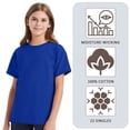 thumbnail image 5 of Crown Craze® Youth Essential-T Short Sleeve T-Shirt, 100% Cotton Classic Fit Plain Crew Neck Tee (Ash, M), 5 of 6