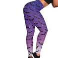 thumbnail image 4 of DISNIMO Halloween Bat Printed Yoga Pants Leggings for Women, High Waisted Workout Leggings Tummy Control, Casual Workout Yoga Pants for Workout Sport, Purple, XS, 4 of 6