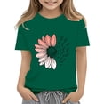 thumbnail image 2 of XIMIN T-Shirts Filles Graphiques Tournesol Manches Courtes Col Rond Coton Coupe Ample Décontractée Été, 2 of 5