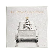 Stupell Industries All Roads Lead Home Holiday Painting Unframed Art Print Wall Art, 12 x 12