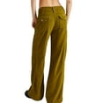 thumbnail image 2 of Txlixc Pantalones largos para mujeres, pantalones de bolsillo laterales de otoño y primavera en la calle de fiestas de ocio de la calle Long Street de color sólido Txlixc moda, 2 of 3