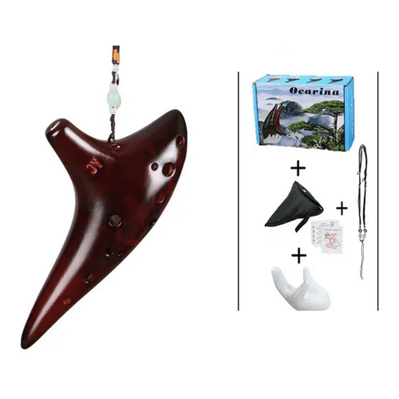 Ocarina 12 Hoyos Cerámica Clásica Rojo Malubero puedes tocar fácilmente
