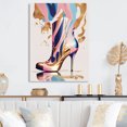 thumbnail image 2 of Designart Pink And Blue Art Deco High Heel Boots III Canvas Wall Art, 2 of 5