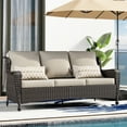 thumbnail image 2 of Meetleisure Outdoor PE Rattan Three-seat sofa, Beige, 2 of 6