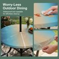 thumbnail image 5 of Round Outdoor Tablecloth with Umbrella Hole and Zipper, Blue Teal Ombre Tablecloth with Elastic Waterproof, Modern Yellow Gradient Farmhouse Art Patio Table Covers for 55" - 60" Picnic Pool Tables, 5 of 9