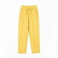 thumbnail image 4 of Huankd Linen Pants Women Women'S Linen Pants Wide Leg Linen Pants For Women Petite Linen Pants For Women Yellow L, 4 of 9