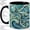 Black, variant on Blue Mosaic Coffee Mug, Turquoise Glass Swirl Art, Coastal Daily Tea Sips