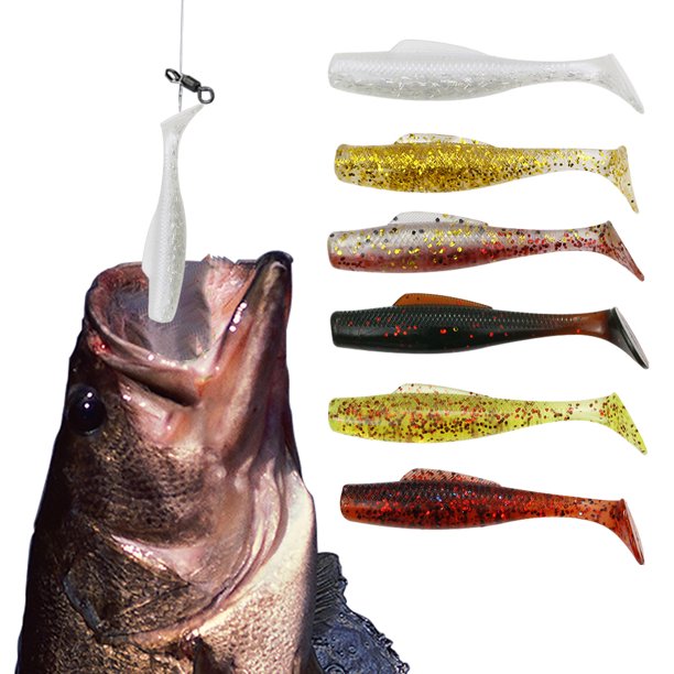 Cebo Pesca Blando Swimbait 6 Uds 85mm 5g Accesorios para Trucha Lubina