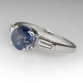 thumbnail image 3 of 925 Sterling Silver Ring Natural Montana Sapphire Engagement Ring Moissanite Accented Wedding Ring September Birthstone Ring, 3 of 5