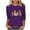 Purple, variant on Christmas Shirts for Women 3/4 Sleeve Blouses Christmas Animals Printed Crew Neck Tops Funny Xmas Graphic Tunic Tops Holiday Family Party Matching Pullover