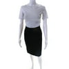 Pre-owned|Escada Womens Knit Elastic Waist Pencil Skirt Black Wool Size EU 40