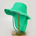 thumbnail image 3 of LNMQLPDBS Kids Sun Hat Summer-Outdoor Solid Color Sun Protection Bucket Hat with Chin Strap Toddler Summer Beach Play Hats with Neck Flap for Girl Boy Ages 3~10 Sun Visor Hats for Fishing Adventure, 3 of 4